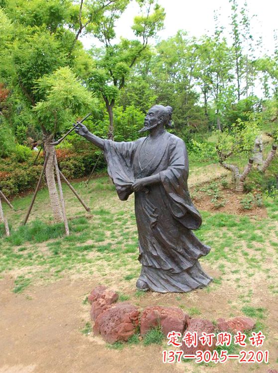 兰州中国历史名人唐代著名绘画大师吴道子铜雕塑