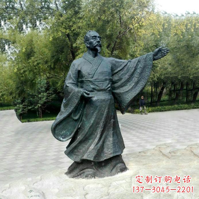 兰州中国历史名人战国时期儒家学派的代表人物荀子铜雕像