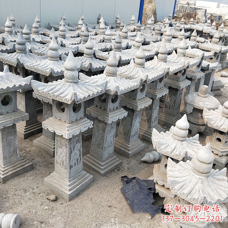 兰州中式青石灯笼雕塑