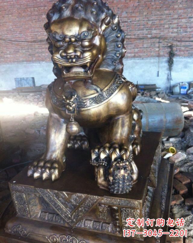 兰州铸铜母子狮子雕塑