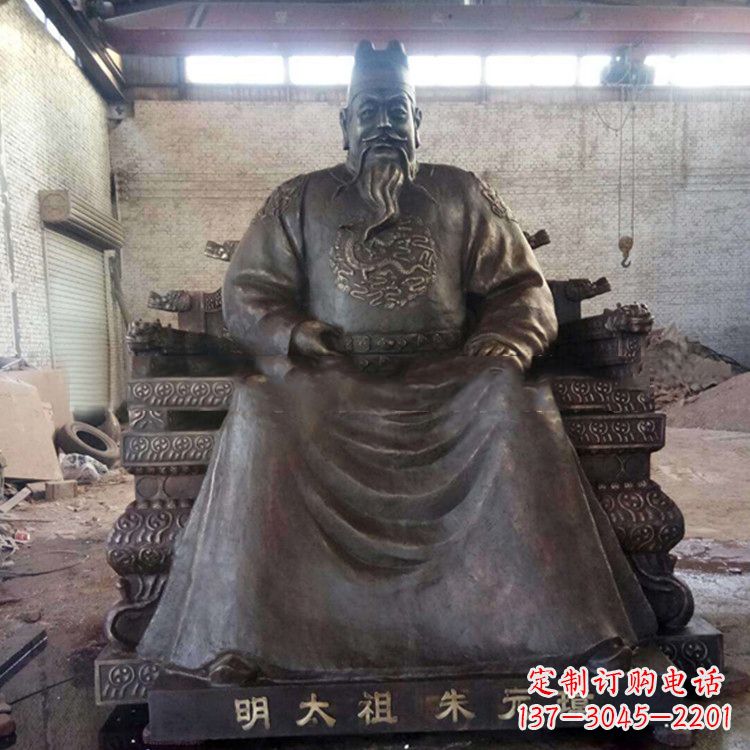 兰州铸铜明太祖雕塑