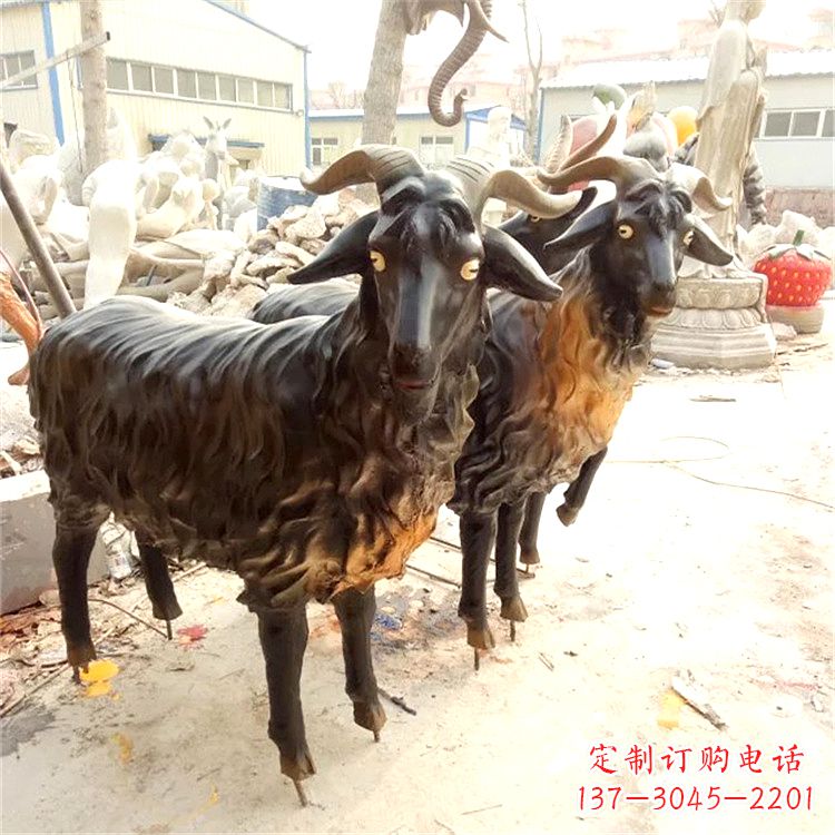 兰州铸铜山羊雕塑