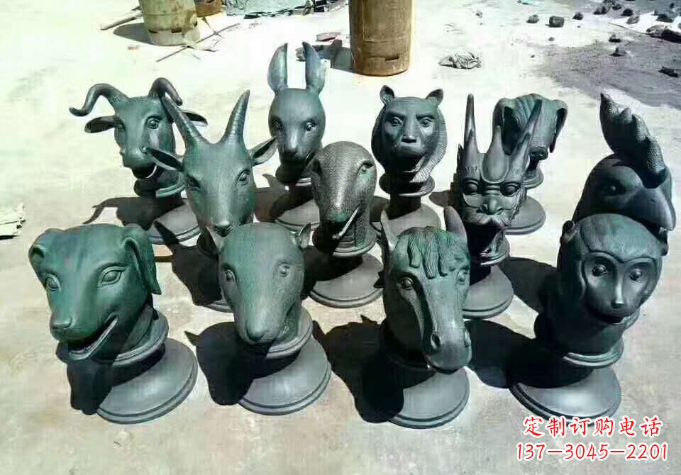 兰州铸铜十二生肖动物雕塑