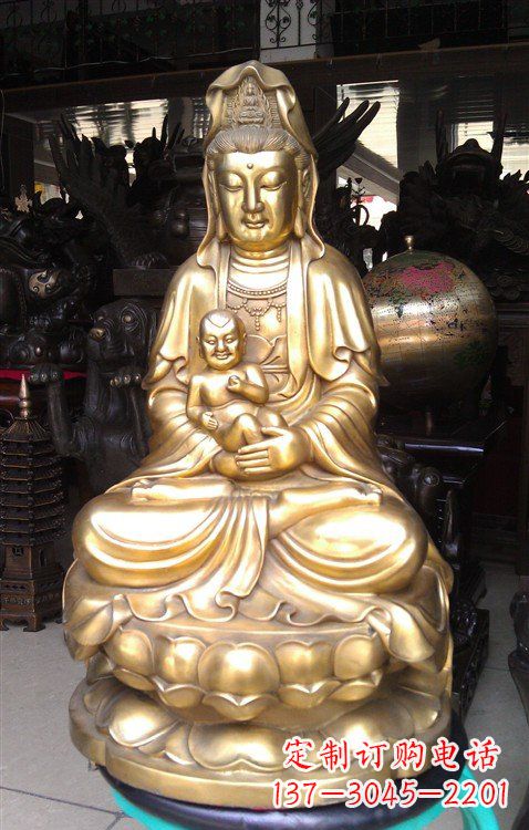 兰州铸铜送子观音雕塑