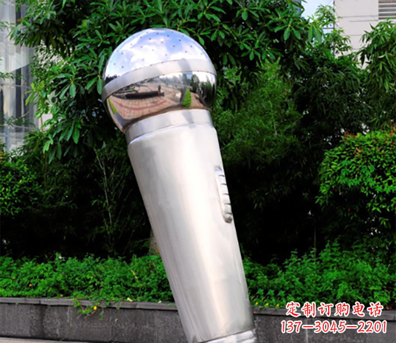 兰州不锈钢话筒景观雕塑