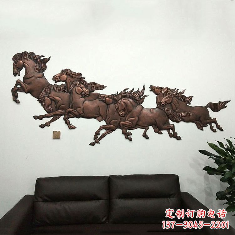 兰州紫铜马儿浮雕装饰画