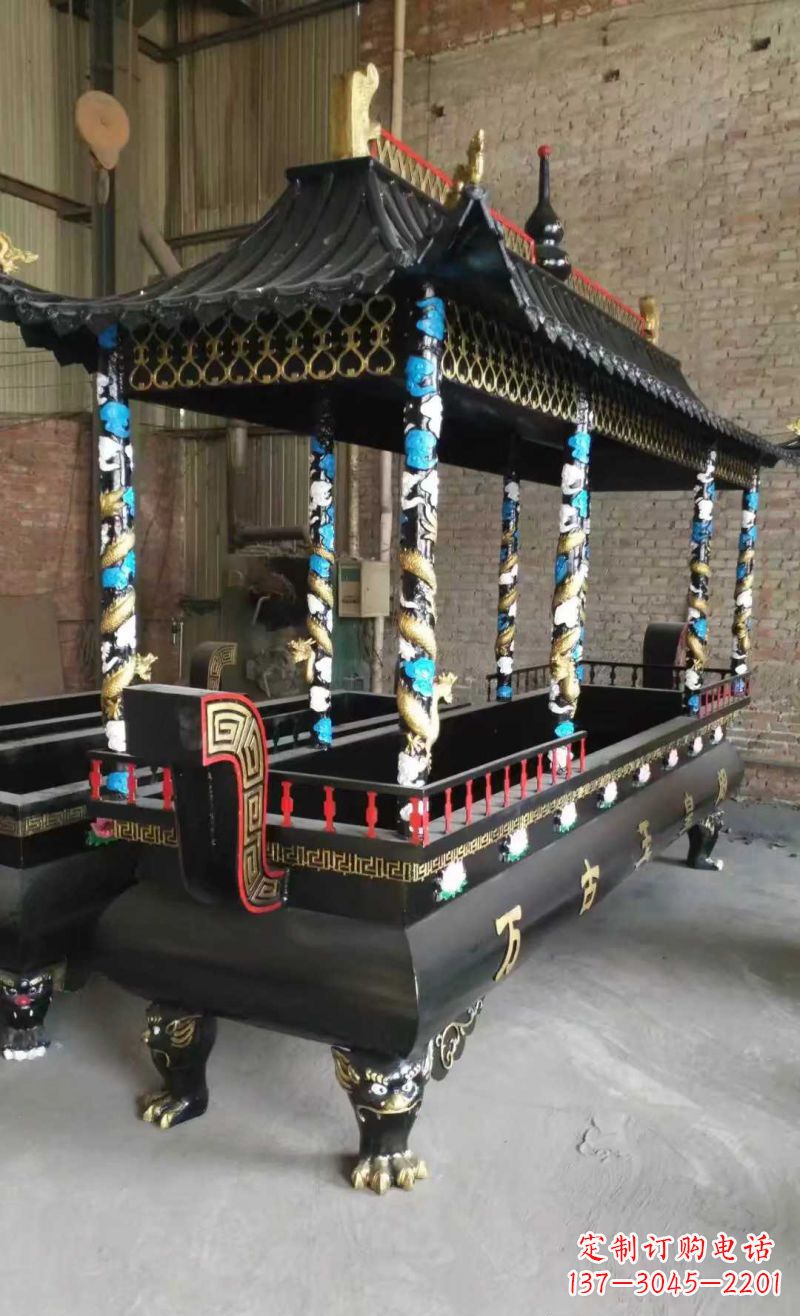 兰州宗教庙宇方形香炉铜雕