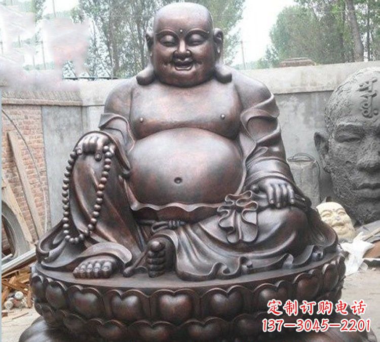 兰州宗教庙宇弥勒佛铜雕222