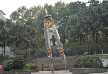 兰州圆规雕塑-不锈钢广场创意圆规雕塑